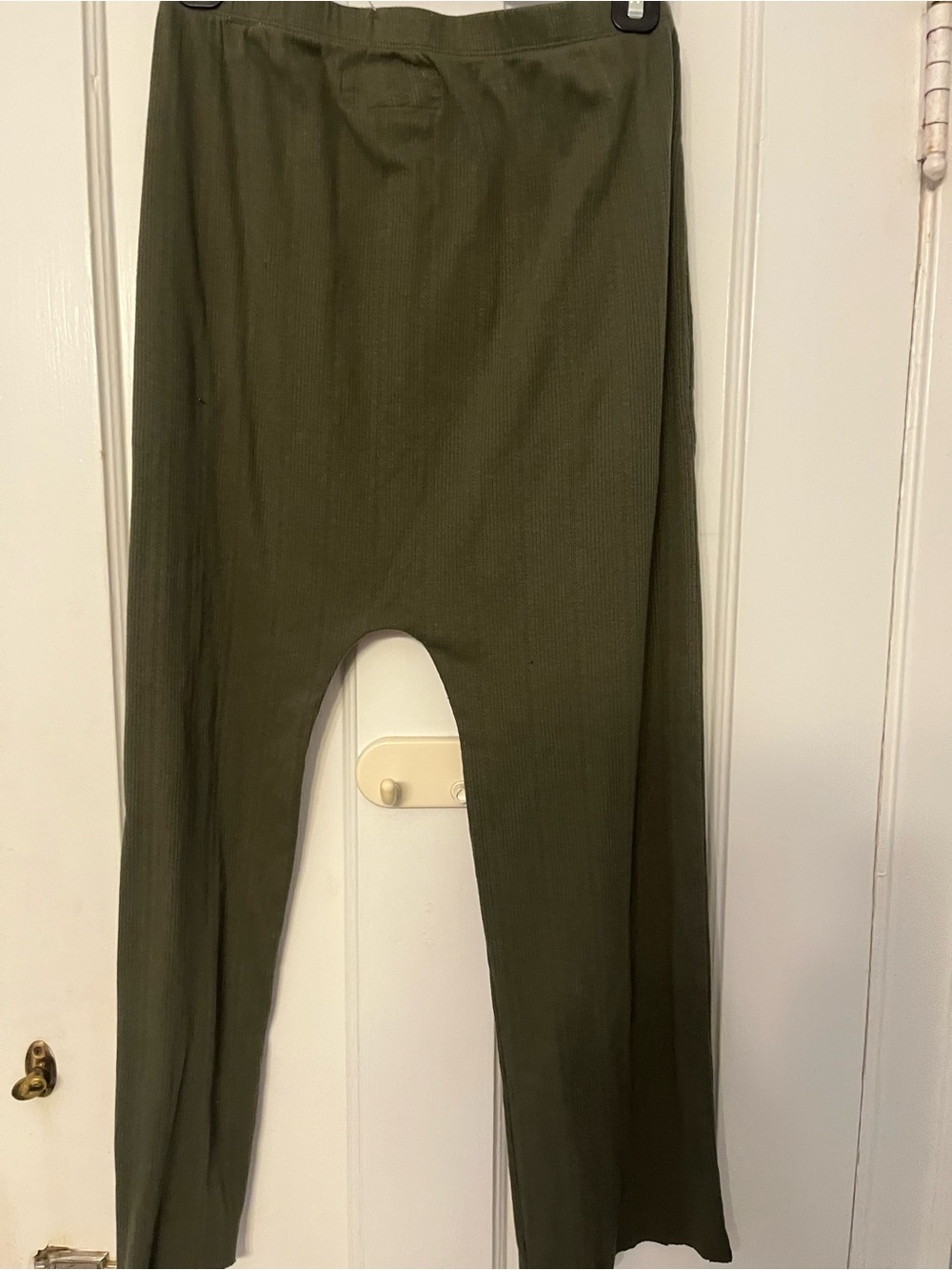 THE GREAT. Sleep Olive Green Henley Pointelle Crop Lounge Set 2pcs Small 1 - Picture 3 of 9